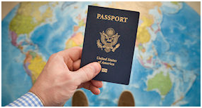 Man holding a US passport